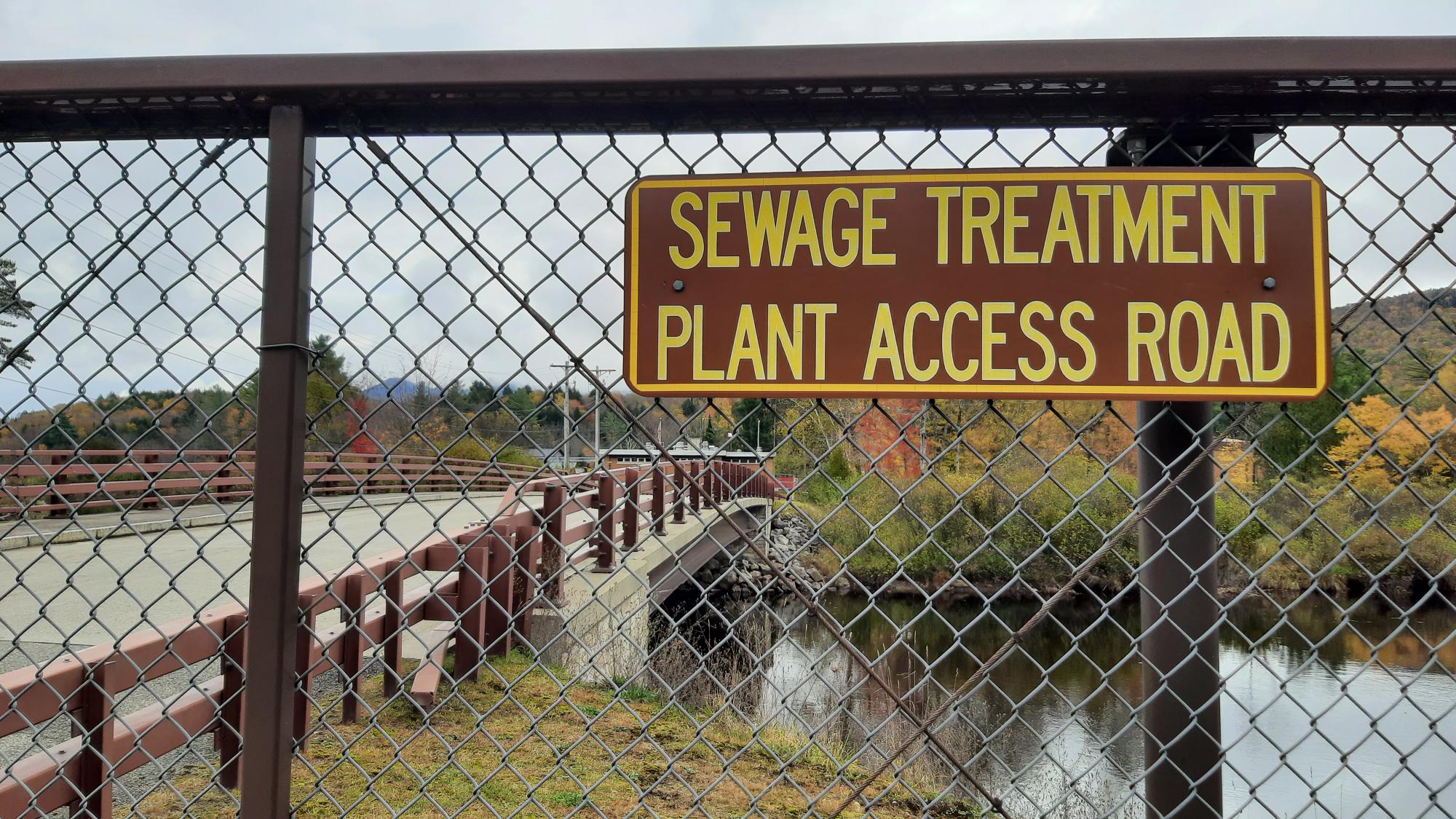 a sewage treatment plant sign